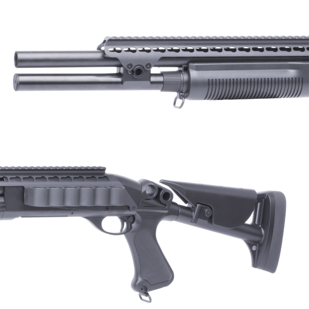 CYMA M870 Keymod Tac. Retractable Stock Full Metal Shotgun LONG BK ...